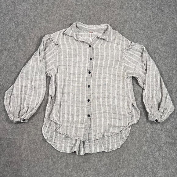 Free People Tops - Free People Headed To The Highlands Knit Button Up Shirt Women's Size Small